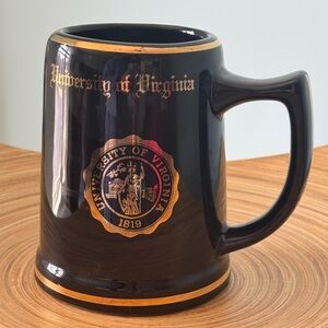 Vintage Atco University Of Virginia Coffee Mug XL Black Gold Trim
